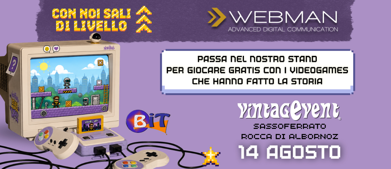 VINTAGE EVENT 2026: UN TUFFO NEL MONDO DEI VIDEOGIOCHI CON WEBMAN